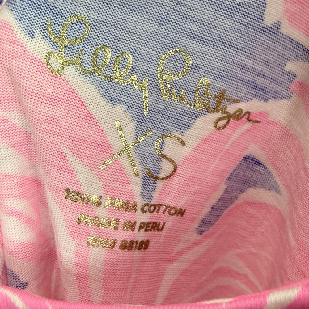 Lilly Pulitzer Kristen Swing Dress Little Flamenco Blue Haven Pineapple XS - Picture 4 of 5